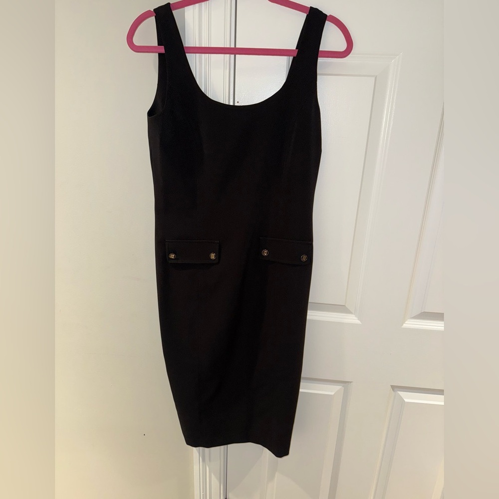 Karl Lagerfeld Sleeveless Black Midi Dress